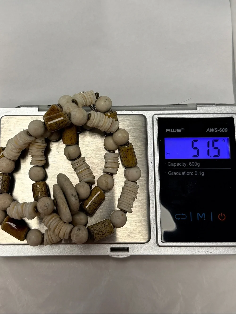 Unisex Hand Crafted Earthy Beaded Necklace with Stone Accents